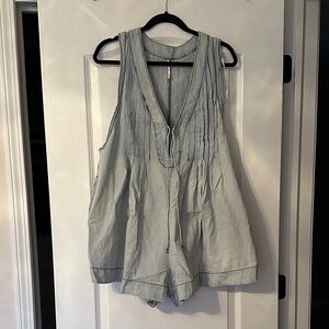 Free People Light Blue Sleeveless Romper